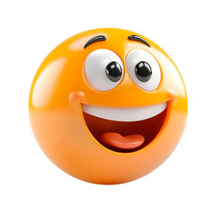 Fototapeta premium isolated 3d emoji happy face on plain background cheerful emoticons reaction icons