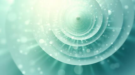 Serene Symmetry A Macro Masterpiece of Overlapping Forms in White, Green, and Blue with Dynamic Light Texture and Depth