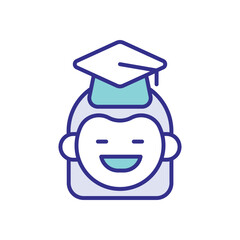 School Girl icon vector stock illustration