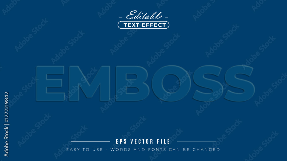 Fototapete elegant embossed text effect in editable vector graphic design.