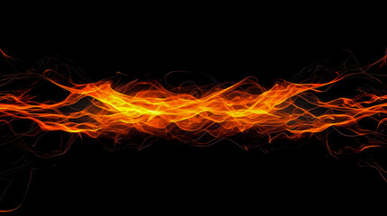 Fototapeta premium A black background with orange and yellow flames