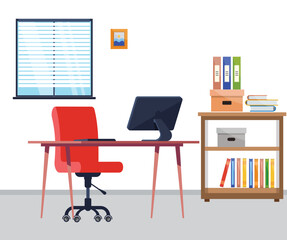 Flat office concept vector illustration stock illustration