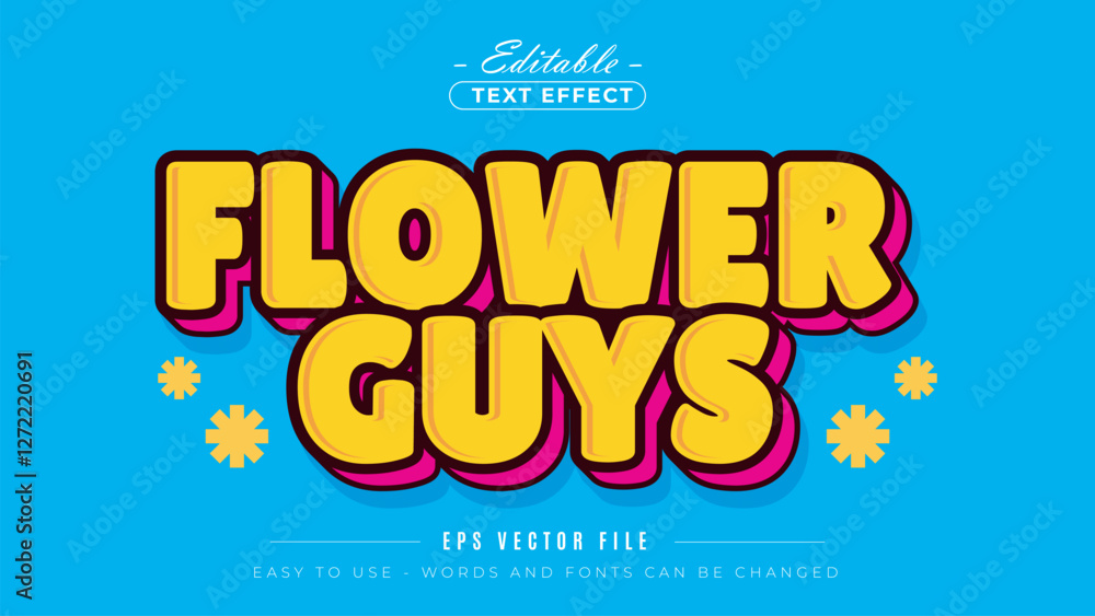 Poster bold retro style editable text effect with yellow font and blue background.
