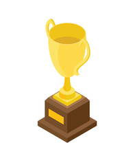Big gold cup icon isometric stock illustration