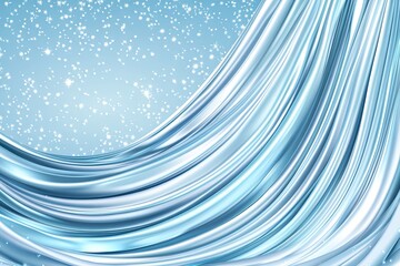 Light blue satin flowing with stars background design image