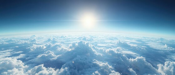 Majestic Panoramic Skyscape Unfolding a Toning Symphony of Lush Dreamlike Clouds and Serene Hues in an Expansive Aerial Vista