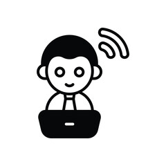 Online Student icon vector stock illustration