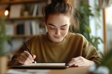 Independent graphic designer focused on creative work in a home studio environment