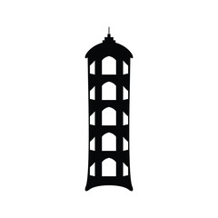 vector logo silhouette of tall building