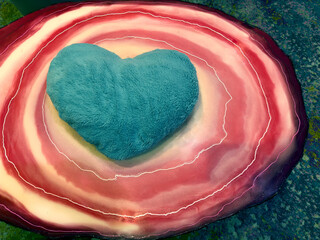 Fluffy hearts, Valentine's Day. Love, St. Valentine's Day background.