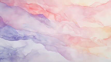 Fototapeta premium Delicate watercolor abstract painting in soft pastel hues with flowing lines