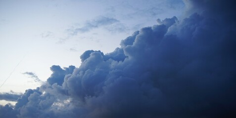beautiful morning sky with thick black clouds