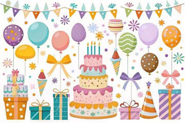 Colorful birthday party celebration graphic design