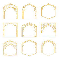 set of gold ramadan frames
