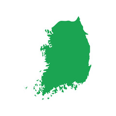 map of South Korea green icon