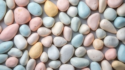 Sweet Pastel Jordan Almonds on Gray Background