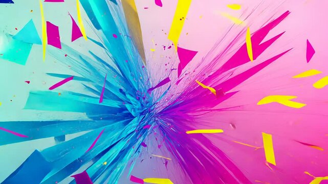 Vibrant explosion of colorful confetti in motion capturing fun and surprising atmosphere of april fool's day