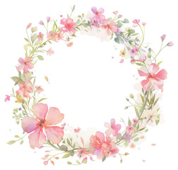 PNG Delicate watercolor floral wreath