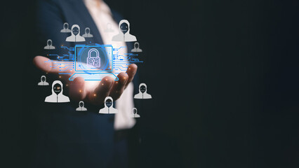 Cybersecurity and Hacking Threat Concept with Digital Lock