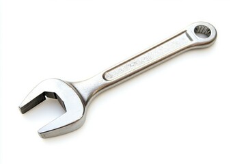 Metallic double-ended wrench on white background. Neural network AI generated