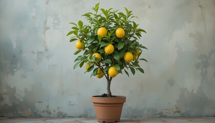 Dwarf lemon tree in pot