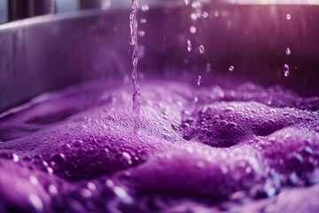 Bubbling grape juice in a fermentation tank