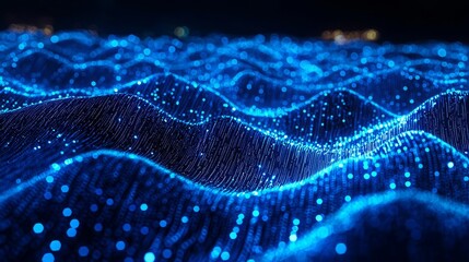FND Functional Neurological Disorder Functional Neurological Disorder FDN Abstract wave pattern with glowing blue particles.
