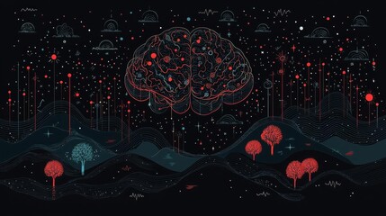 FND Functional Neurological Disorder Functional Neurological Disorder FDN Abstract visualization of the human mind.