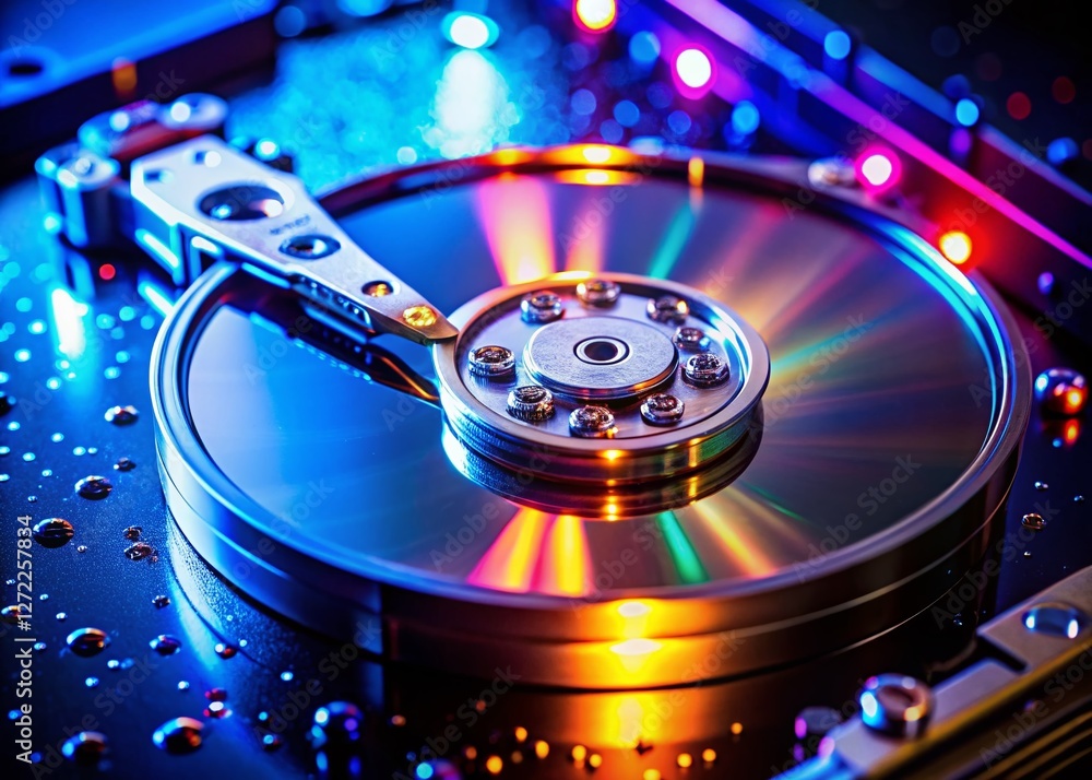 Poster hard drive formatting: data wipe & secure deletion process close-up