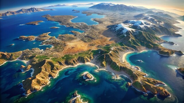 High-Resolution Aerial Map of North Aegean Islands, Greece: Detailed Geographic Overview