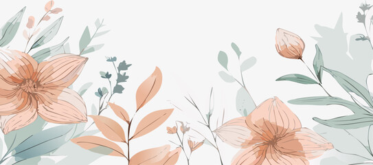 Watercolor floral pastel background vector illustration