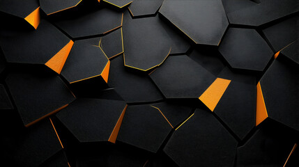 Abstract Black Orange Geometric Texture Background Design