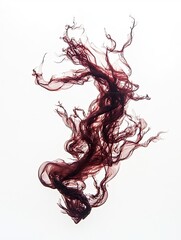 Abstract Red Ink Flow Against White Background