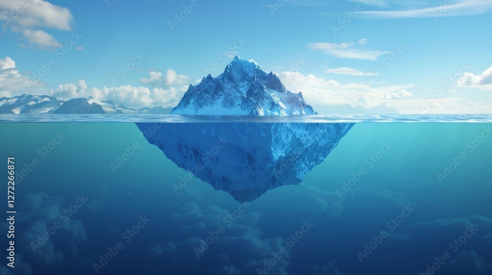 Poster the smooth polished sides of the iceberg hint at the potential for wealth and success in the crypto 