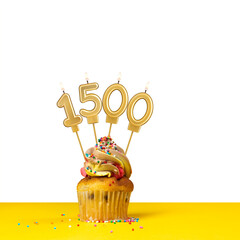 Number of followers or likes - Candle number 1500.