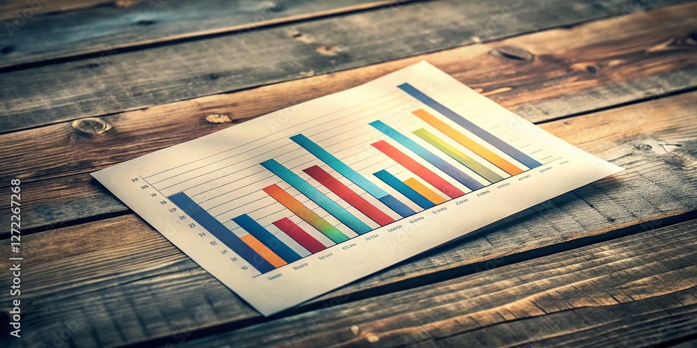 Poster horizontal bar graph data infographic - business statistics chart presentation