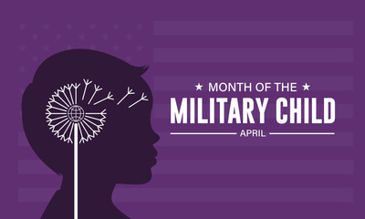 Month Of the Military Child Is April Background Vector Illustration