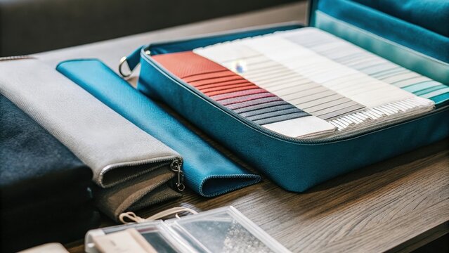 A colorful array of DNA sequencing kits and reagents spread out on a wooden table showcasing the various tools needed for personal genetic testing.
