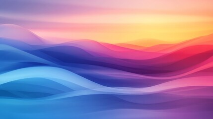 Fototapeta premium Abstract landscape of colorful, flowing waves. A vibrant, dreamy digital art piece.