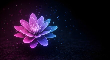 A serene field of delicate blue flowers sways gently in the breeze, creating a calming and tranquil atmosphere.