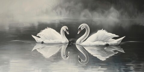 white swan on the lake