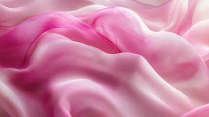 Obraz premium Pink silk fabric texture, ombre effect, draped, studio background, textile design