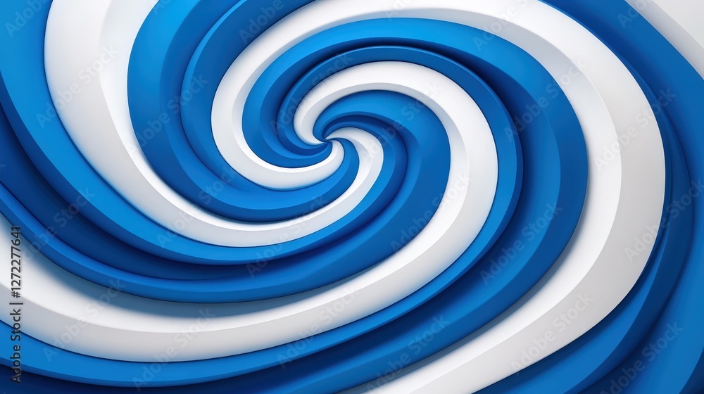 Poster a dynamic swirl of blue and white shapes creates a visually appealing design