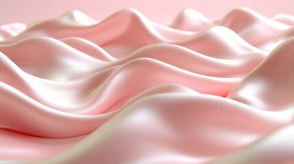 Pink silk waves, soft texture, background blur, product backdrop