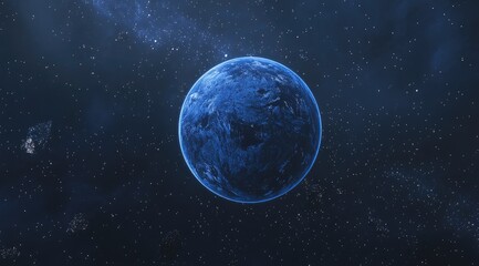 Obraz premium Blue Planet in Deep Space
