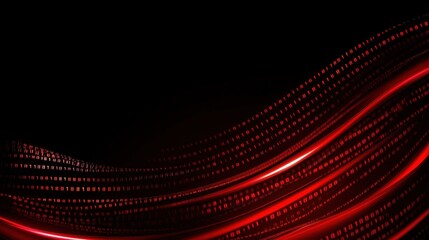 Obraz premium A dynamic abstract background featuring flowing red waves with glowing light accents. Ideal for digital designs, posters, and creative projects that require a vibrant touch.