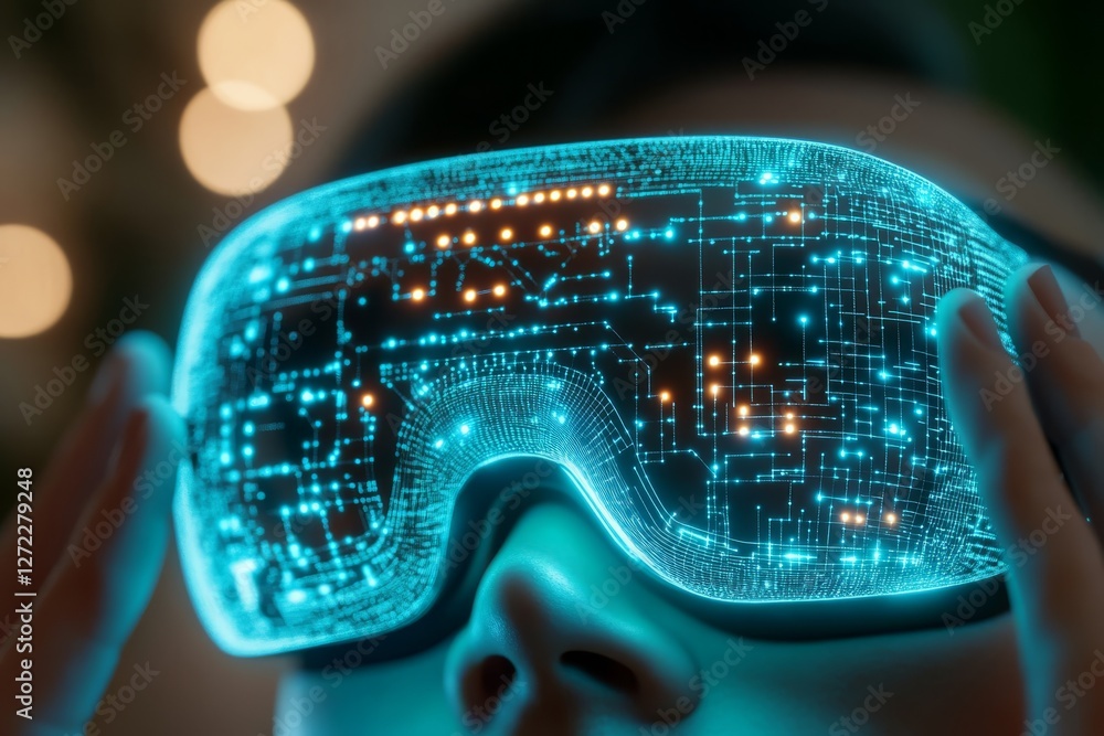 Aufkleber discover an innovative augmented reality headset that features interactive led circuitry, designed t