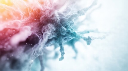 Microscopic Virus and Bacteria: Vibrant Colorful Digital Art for Immunology and Microbiology Simulation