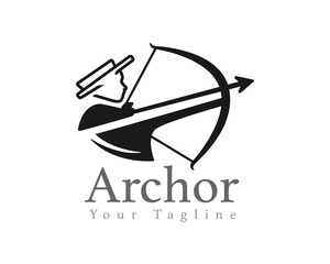abstract archer art logo design template illustration