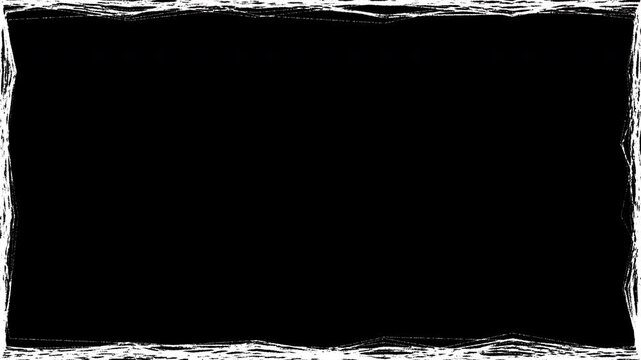 Square frame hand-drawn scribble animation. Pen marker doodle style. Sketched motion element. Loop.